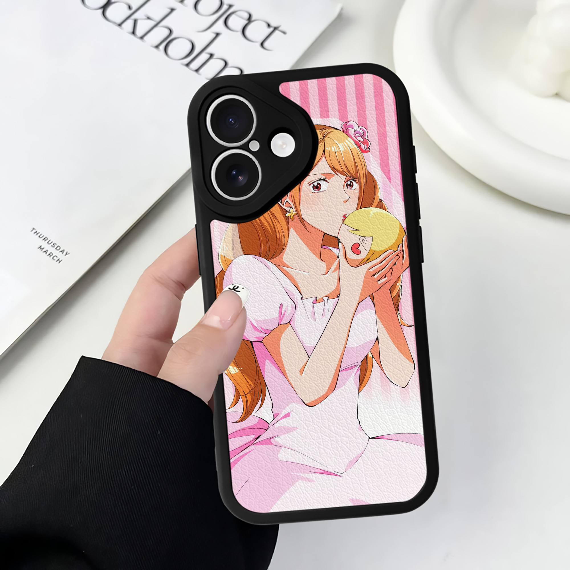 （画像用） ワンピース ONE PIECE 【iPhone 16シリーズ対応】シリコンスマホケース（レザー調） 材質：シリコン